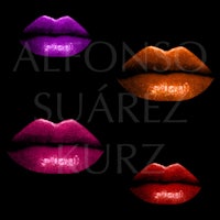four lipsticks with the words'alonson suarez' written on them