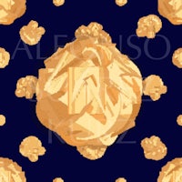 a seamless pattern of popcorn on a blue background