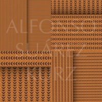 a collection of orange and black geometric patterns