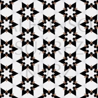 a black and white geometric pattern with black and white stars