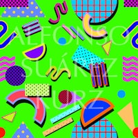 a colorful background with geometric shapes on it